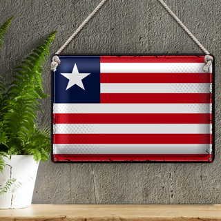 Blechschild Flagge Liberia 30x20cm Retro Flag of Liberia