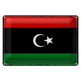 Blechschild Flagge Libyen 30x20cm Retro Flag of Libya