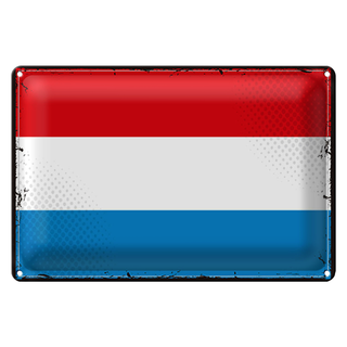 Blechschild Flagge Luxemburg 30x20cm Retro Flag Luxembourg