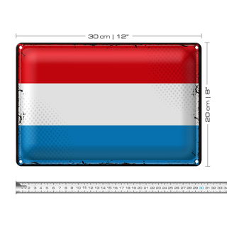 Blechschild Flagge Luxemburg 30x20cm Retro Flag Luxembourg