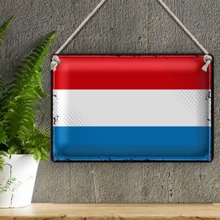 Blechschild Flagge Luxemburg 30x20cm Retro Flag Luxembourg