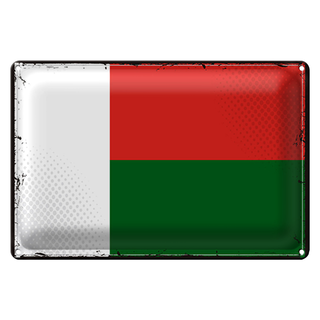 Blechschild Flagge Madagaskar 30x20cm Retro Madagascar