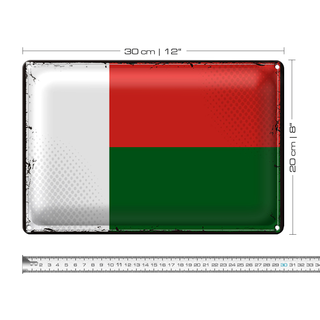 Blechschild Flagge Madagaskar 30x20cm Retro Madagascar