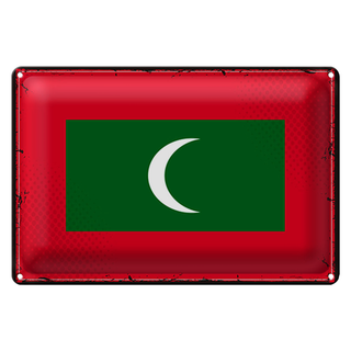Blechschild Flagge Malediven 30x20cm Retro Flag Maldives