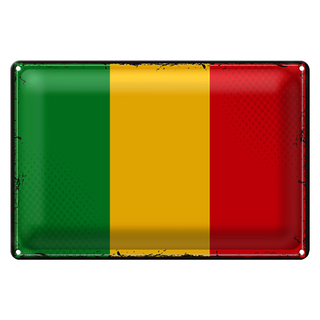 Blechschild Flagge Mali 30x20cm Retro Flag of Mali