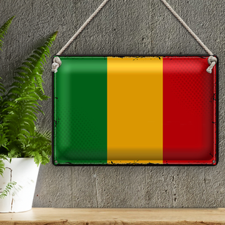 Blechschild Flagge Mali 30x20cm Retro Flag of Mali