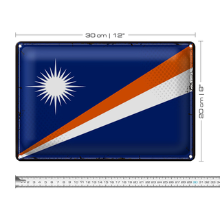 Blechschild Flagge Marshallinseln 30x20cm Retro Flag