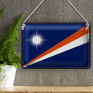 Blechschild Flagge Marshallinseln 30x20cm Retro Flag