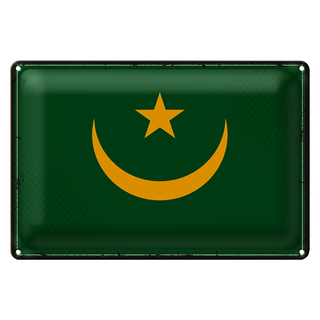 Blechschild Flagge Mauretanien 30x20cm Retro Flag