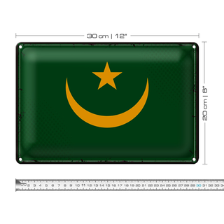 Blechschild Flagge Mauretanien 30x20cm Retro Flag