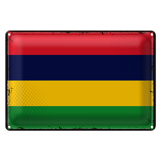 Blechschild Flagge Mauritius 30x20cm Retro Flag Mauritius