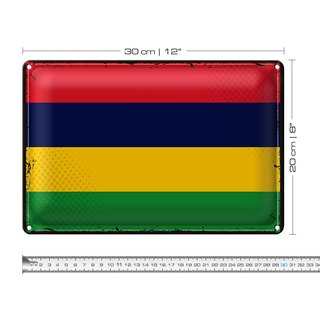Blechschild Flagge Mauritius 30x20cm Retro Flag Mauritius