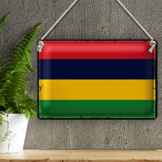 Blechschild Flagge Mauritius 30x20cm Retro Flag Mauritius