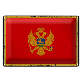Blechschild Flagge Montenegro 30x20cm Retro Flag Montenegro