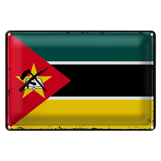 Blechschild Flagge Mosambik 30x20cm Retro Flag Mozambique