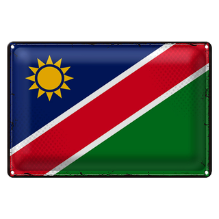 Blechschild Flagge Namibia 30x20cm Retro Flag of Namibia