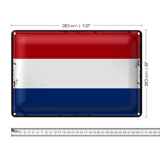 Blechschild Flagge Niederlande 30x20cm Retro Netherlands