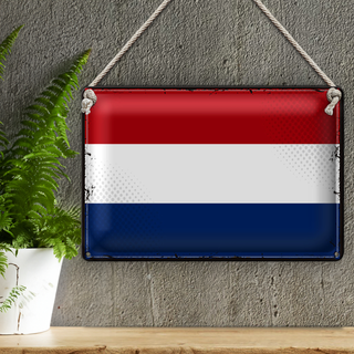 Blechschild Flagge Niederlande 30x20cm Retro Netherlands