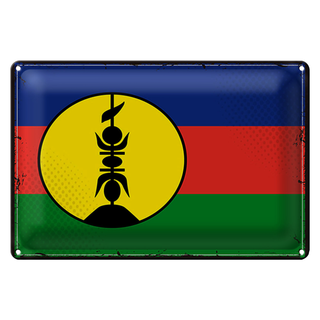Blechschild Flagge Neukaledonien 30x20cm Retro Flag