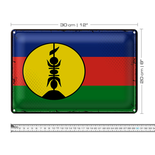 Blechschild Flagge Neukaledonien 30x20cm Retro Flag