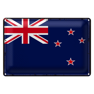 Blechschild Flagge Neuseeland 30x20cm Retro New Zealand