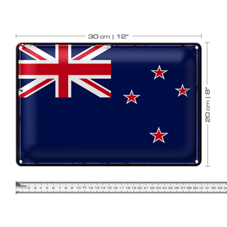 Blechschild Flagge Neuseeland 30x20cm Retro New Zealand