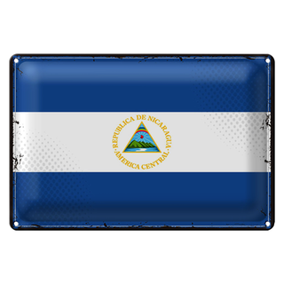 Blechschild Flagge Nicaragua 30x20cm Retro Flag Nicaragua