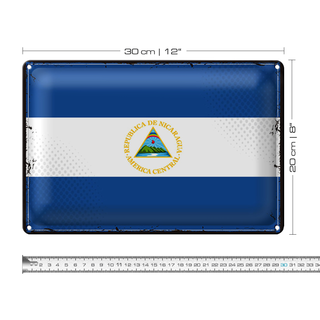 Blechschild Flagge Nicaragua 30x20cm Retro Flag Nicaragua