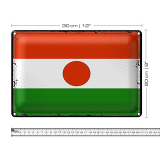 Blechschild Flagge Niger 30x20cm Retro Flag of Niger