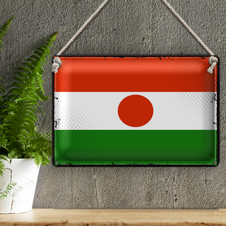 Blechschild Flagge Niger 30x20cm Retro Flag of Niger