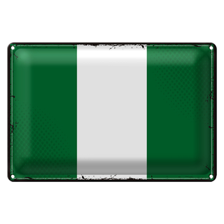 Blechschild Flagge Nigeria 30x20cm Retro Flag of Nigeria