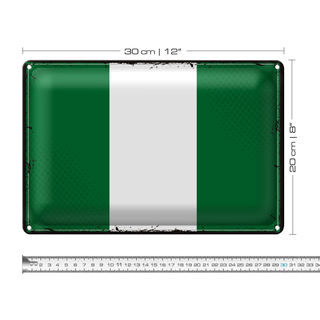 Blechschild Flagge Nigeria 30x20cm Retro Flag of Nigeria