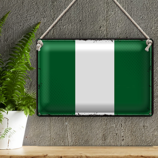 Blechschild Flagge Nigeria 30x20cm Retro Flag of Nigeria