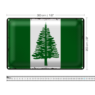 Blechschild Flagge Norfolkinsel 30x20cm Retro Flag