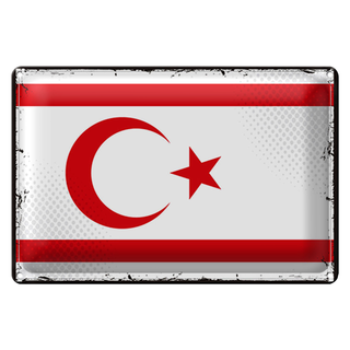 Blechschild Flagge Nordzypern 30x20cm Retro Flag