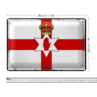 Blechschild Flagge Nordirland 30x20cm Retro Flag