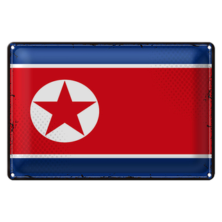 Blechschild Flagge Nordkorea 30x20cm Retro North Korea