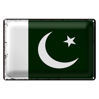 Blechschild Flagge Pakistan 30x20cm Retro Flag of Pakistan