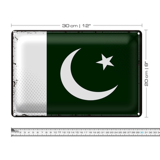 Blechschild Flagge Pakistan 30x20cm Retro Flag of Pakistan