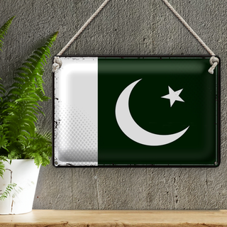 Blechschild Flagge Pakistan 30x20cm Retro Flag of Pakistan