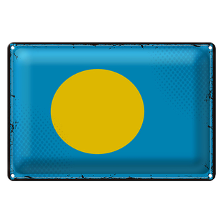 Blechschild Flagge Palau 30x20cm Retro Flag of Palau