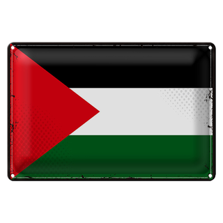 Blechschild Flagge Palästina 30x20cm Retro Flag Palestine