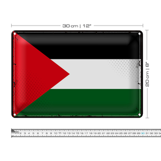 Blechschild Flagge Palästina 30x20cm Retro Flag Palestine