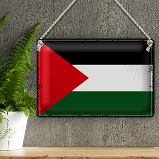 Blechschild Flagge Palästina 30x20cm Retro Flag Palestine
