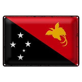 Blechschild Flagge Papua-Neuguinea 30x20cm Retro New Guinea