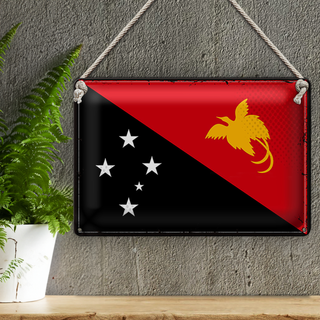 Blechschild Flagge Papua-Neuguinea 30x20cm Retro New Guinea