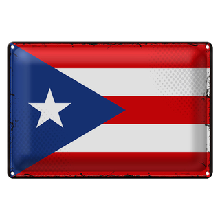 Blechschild Flagge Puerto Rico 30x20cm Retro Puerto Rico