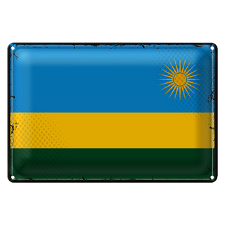 Blechschild Flagge Ruanda 30x20cm Retro Flag of Rwanda