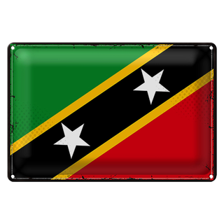 Blechschild Flagge St. Kitts und Nevis 30x20cm Retro Flag