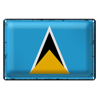 Blechschild Flagge Saint Lucia 30x20cm Retro Saint Lucia